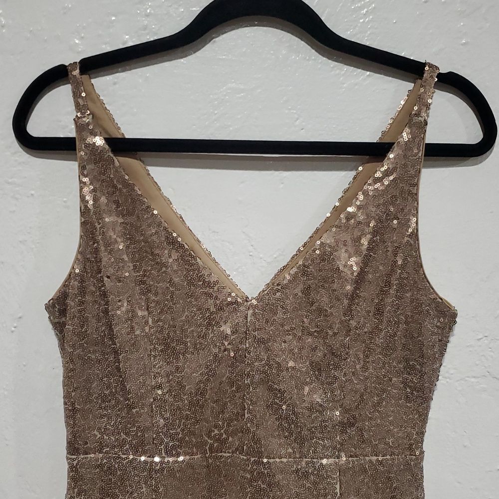 Lulu's Gold Sequin Mini Dress Size M - Picture 4 of 13